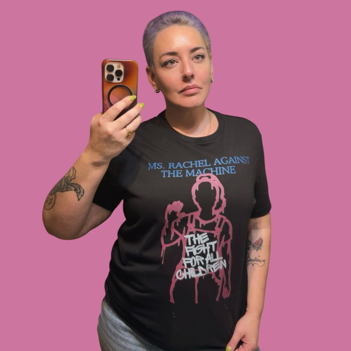 Ms. Rachel Against the Machine Black T-Shirt