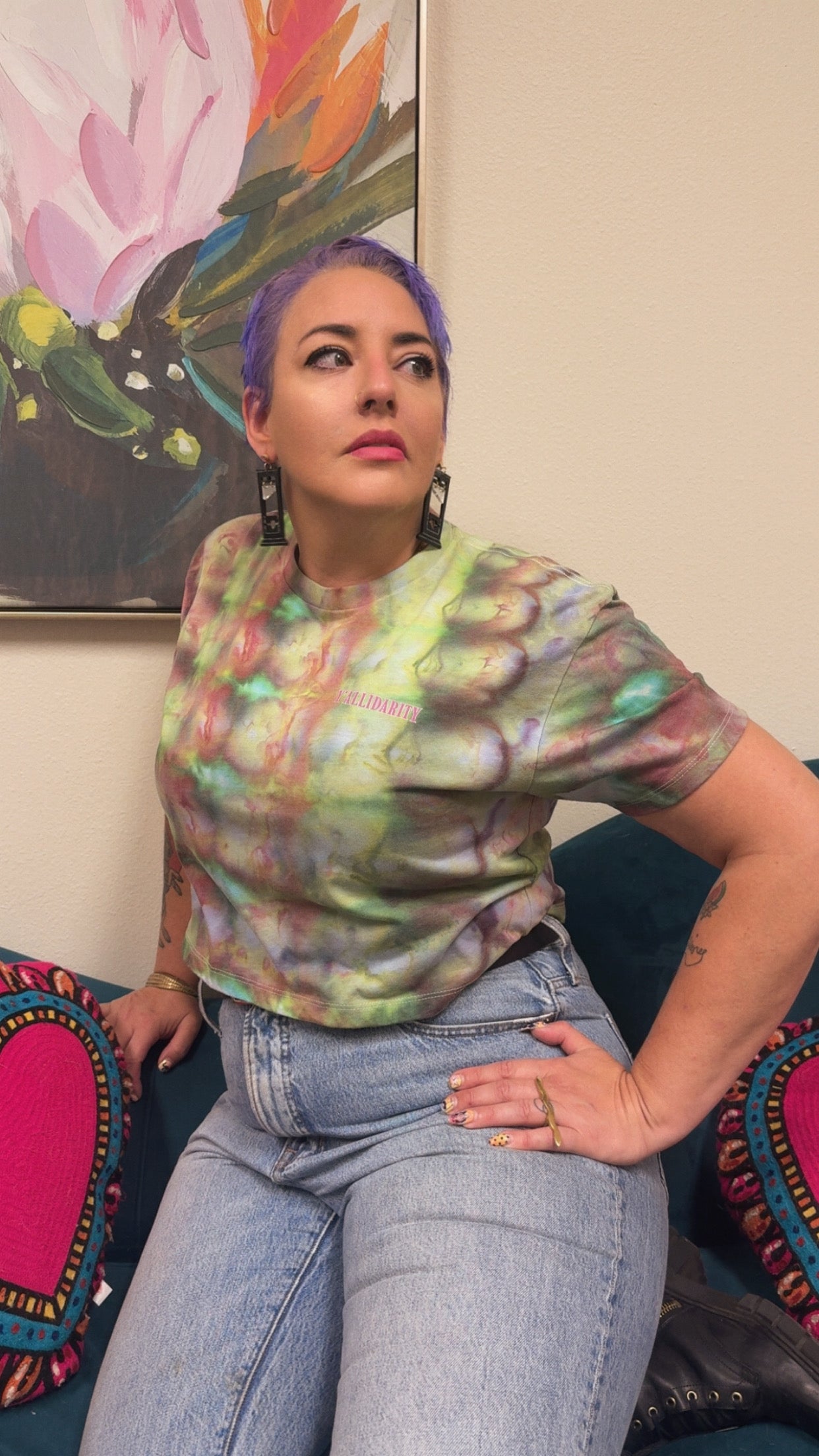 Y'allidarity Hand-Dyed Crop Top