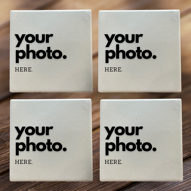 Personalized Custom Ceramic Tile Coaster Set
