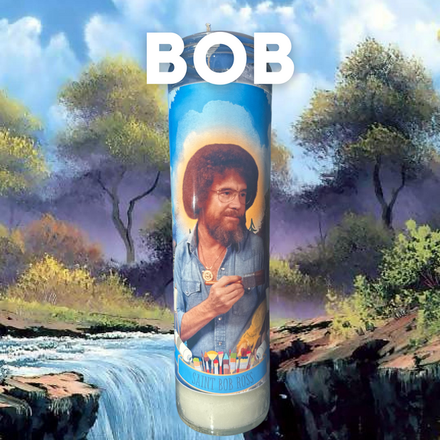 The Luminary Bob Ross Altar Prayer Candle