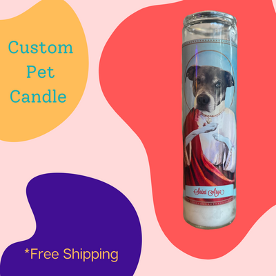 Personalized Custom Pet Devotional Prayer Saint Candle