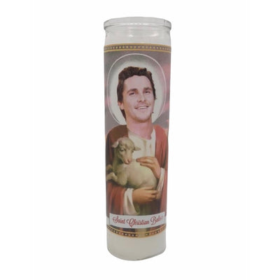Christian Bale Devotional Prayer Saint Candle - Mose Mary and Me