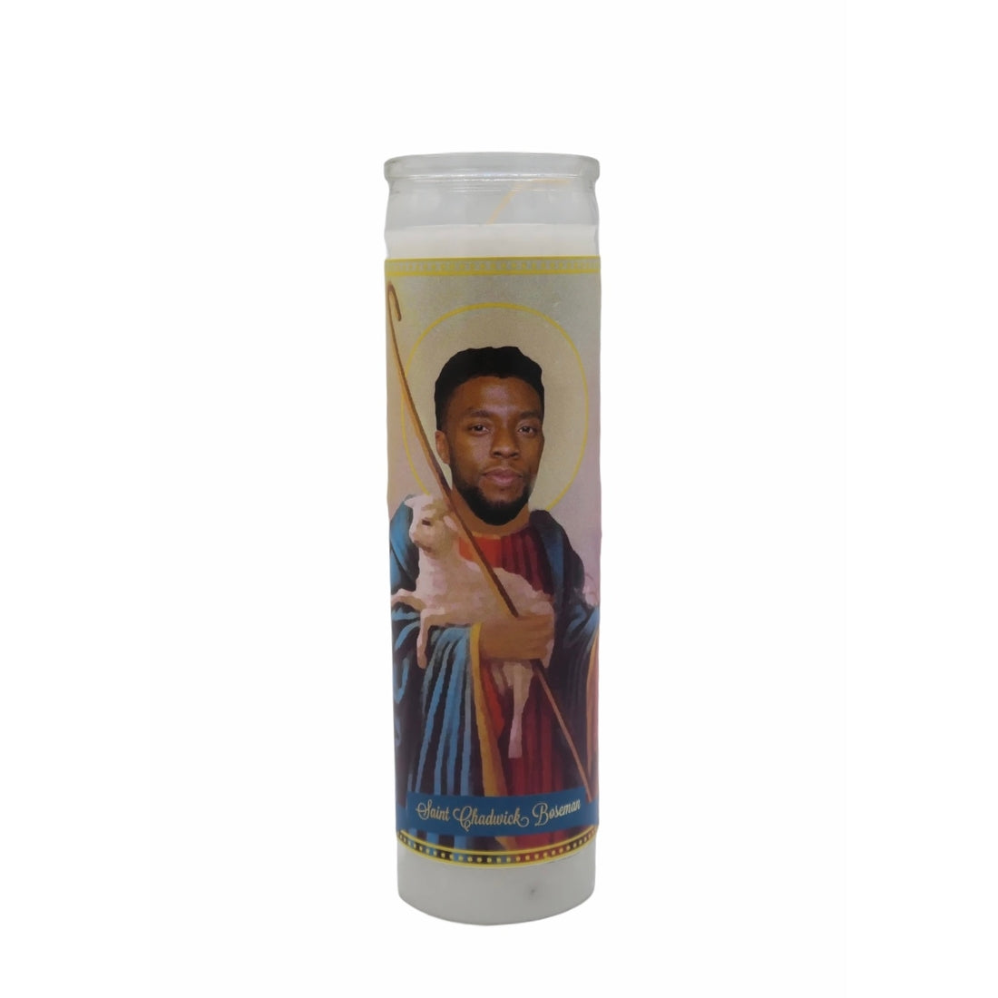 Chadwick Boseman Devotional Prayer Saint Candle - Mose Mary and Me
