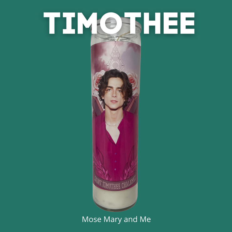 The Luminary Timothée Chalamet Altar Candle - Mose Mary and Me