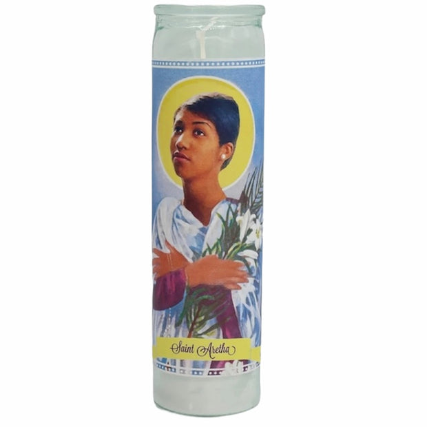 Aretha Franklin Devotional Prayer Saint Candle - Mose Mary and Me