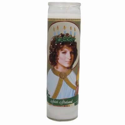 Barbra Streisand Devotional Prayer Saint Candle - Mose Mary and Me