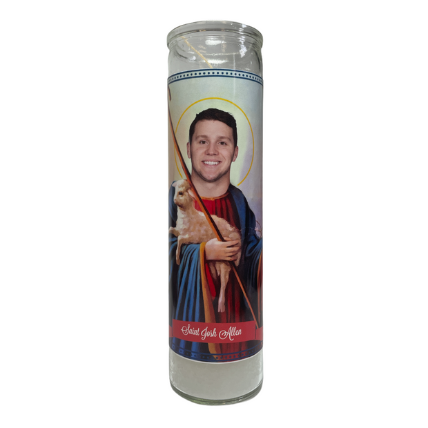 Josh Allen Devotional Prayer Saint Candle - Mose Mary and Me