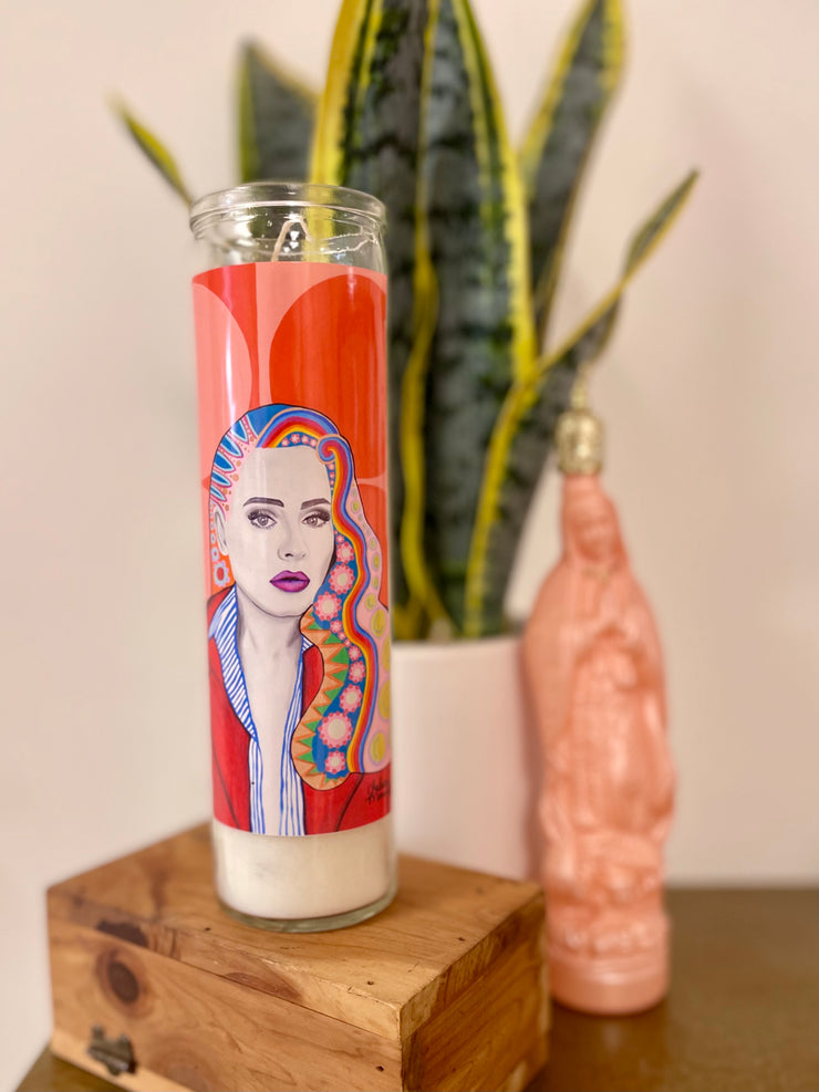 Chelsea Merrill Adele Devotional Prayer Saint Candle - Mose Mary and Me