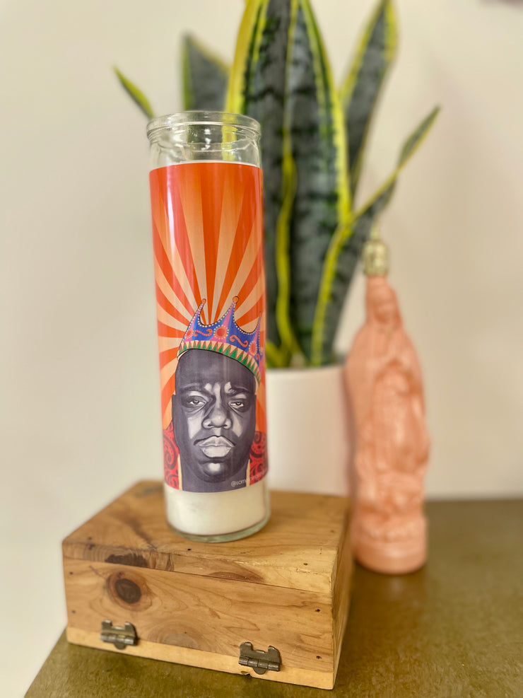 Chelsea Merrill Biggie Smalls Devotional Prayer Saint Candle - Mose Mary and Me
