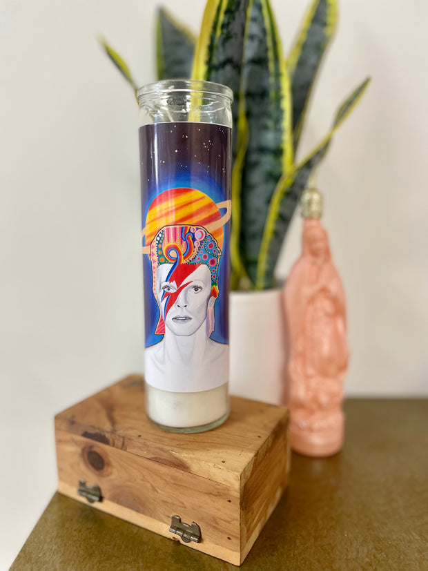 Chelsea Merrill David Bowie Devotional Prayer Saint Candle - Mose Mary and Me