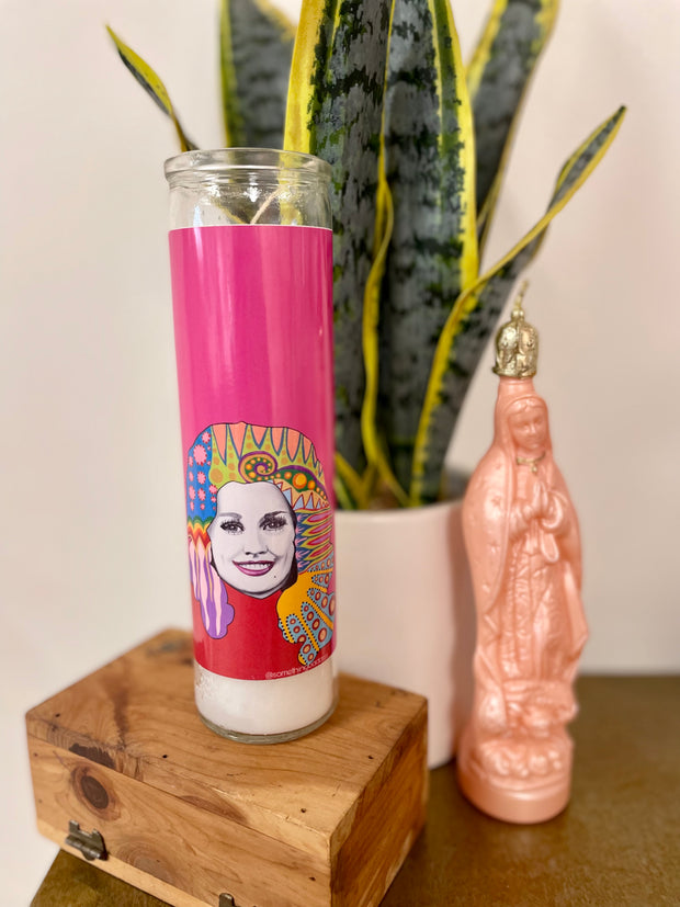 Chelsea Merrill Dolly Parton Devotional Prayer Saint Candle - Mose Mary and Me