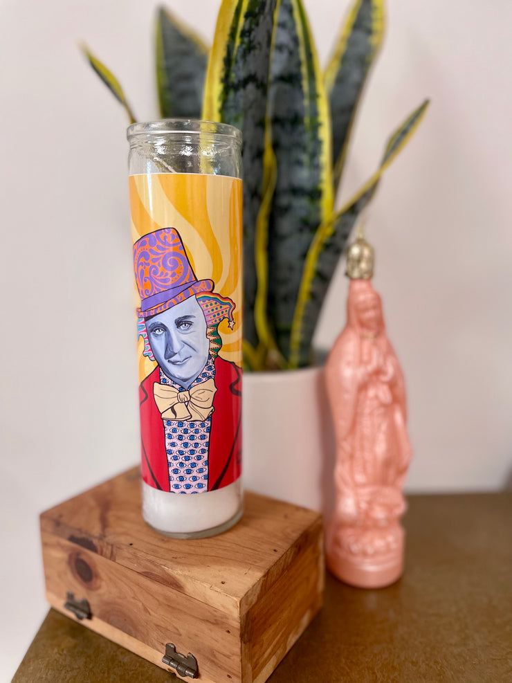 Chelsea Merrill Willy Wonka Devotional Prayer Saint Candle - Mose Mary and Me