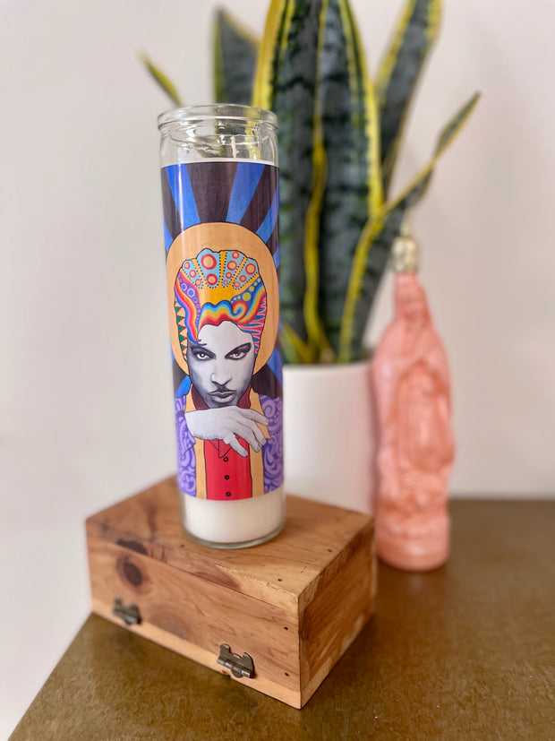 Chelsea Merrill Prince Devotional Prayer Saint Candle - Mose Mary and Me