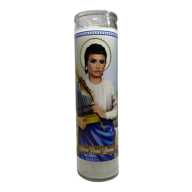 Demi Lovato Devotional Prayer Saint Candle - Mose Mary and Me