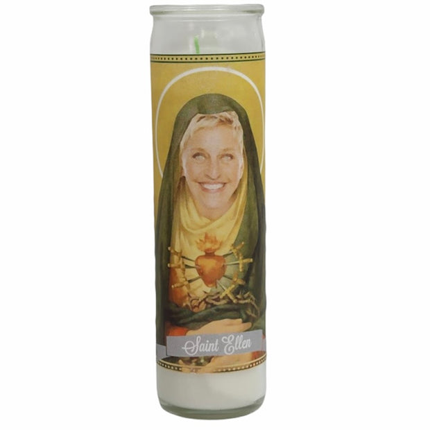 Ellen DeGeneres Devotional Prayer Saint Candle - Mose Mary and Me