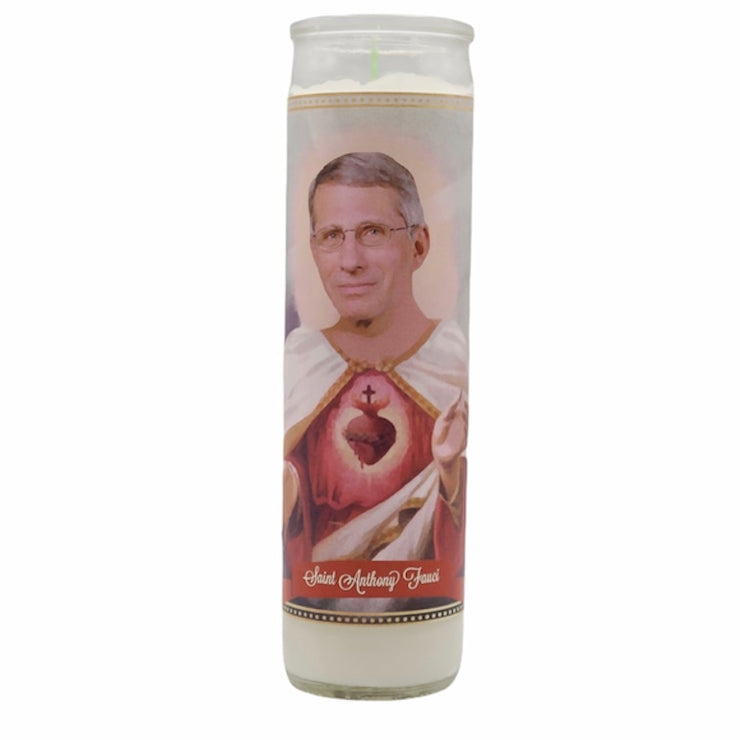 Anthony Fauci Devotional Prayer Saint Candle - Mose Mary and Me