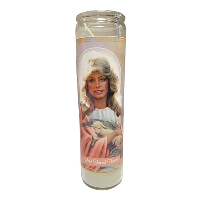 Farrah Fawcet Devotional Prayer Saint Candle - Mose Mary and Me