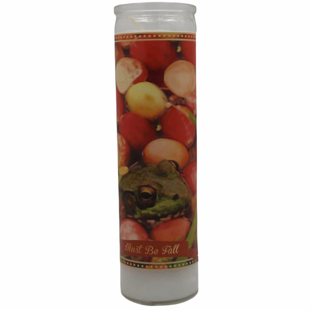 Frogs and Cranberries Must Be Fall Prayer Saint Candle - Mose Mary and Me