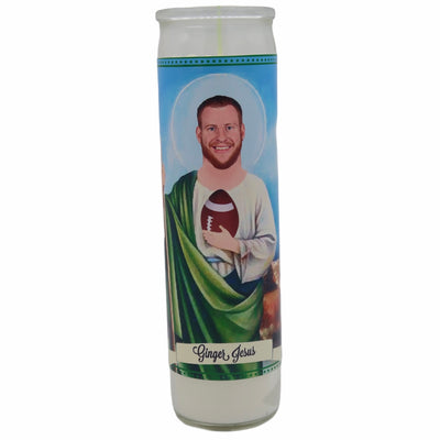 Carson Wentz Ginger Jesus Devotional Prayer Saint Candle - Mose Mary and Me
