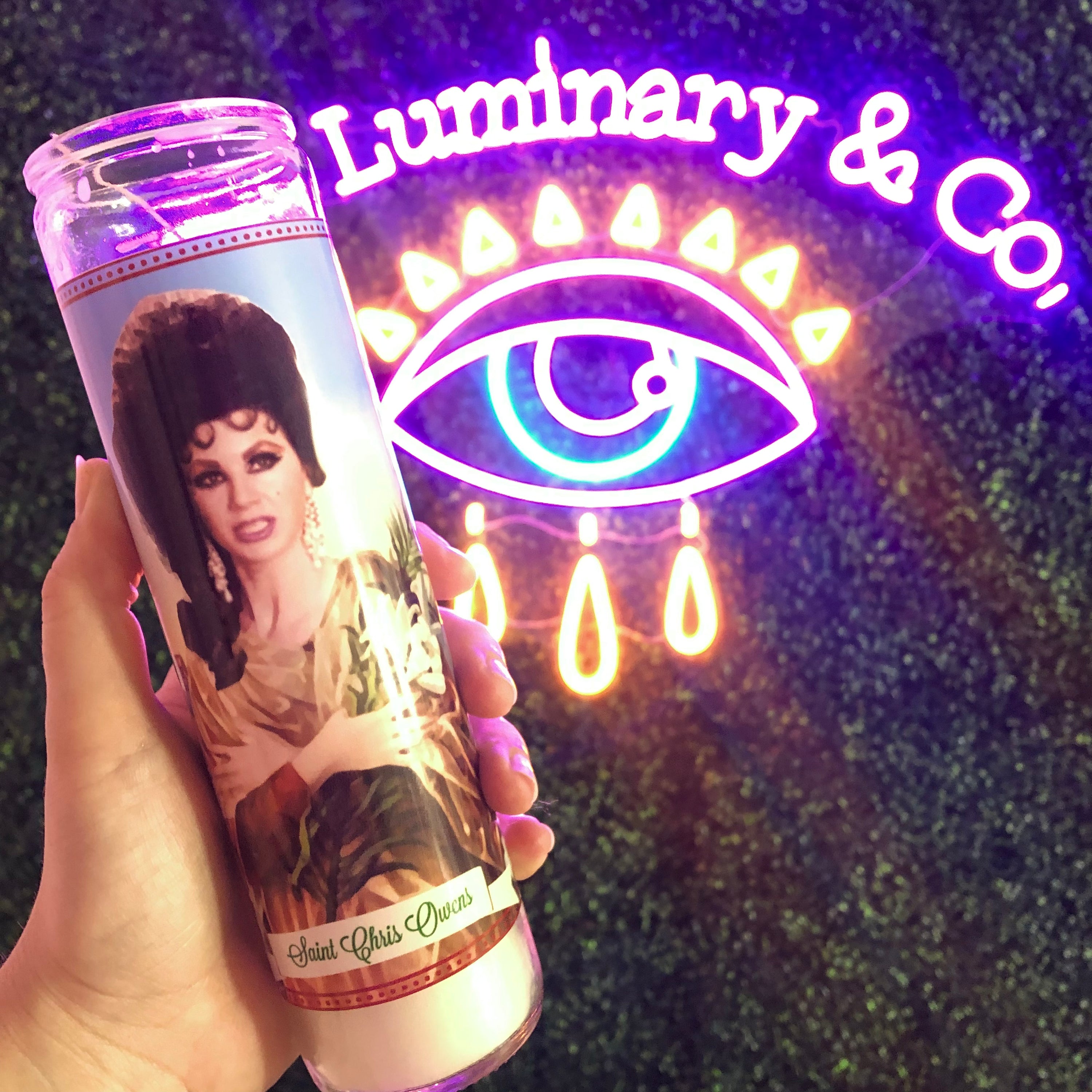 Chris Owens Devotional Prayer Saint Candle - The Luminary and Co. 