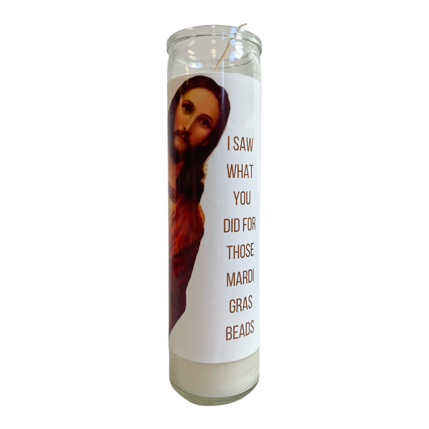I Saw What You Did Devotional Prayer Saint Candle - Mose Mary and Me
