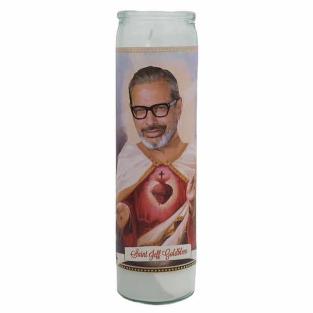 Jeff Goldblum Devotional Prayer Saint Candle - Mose Mary and Me