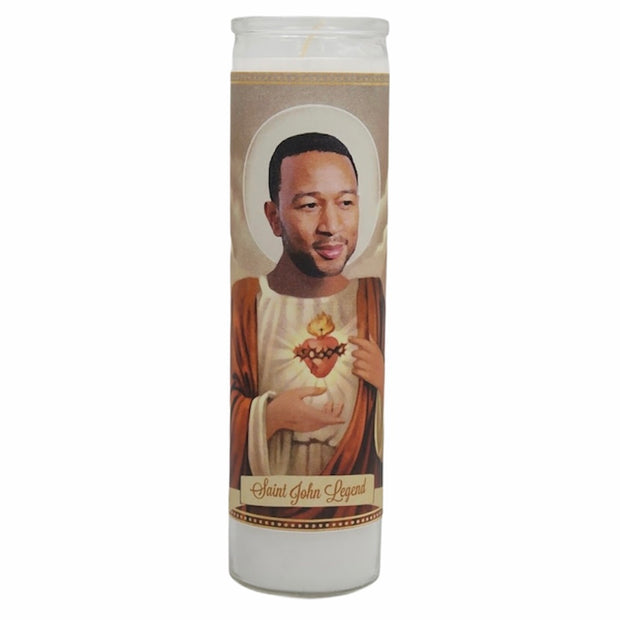 John Legend Devotional Prayer Saint Candle - Mose Mary and Me