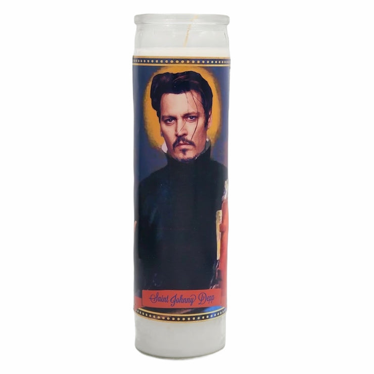 Johnny Depp Devotional Prayer Saint Candle - Mose Mary and Me