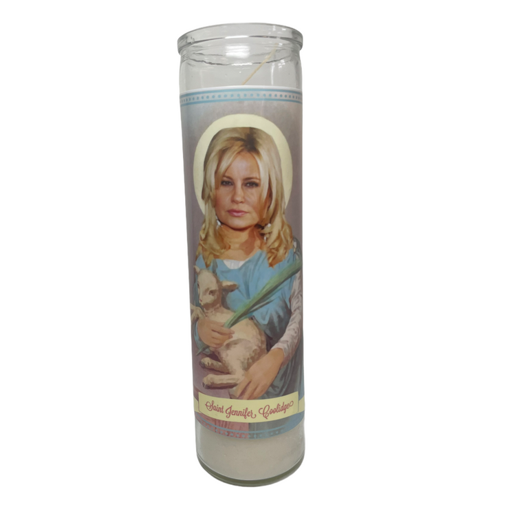 Jennifer Coolidge Devotional Prayer Saint Candle - Mose Mary and Me