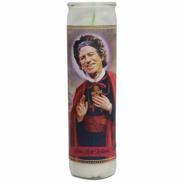 Keith Richards Devotional Prayer Saint Candle - Mose Mary and Me