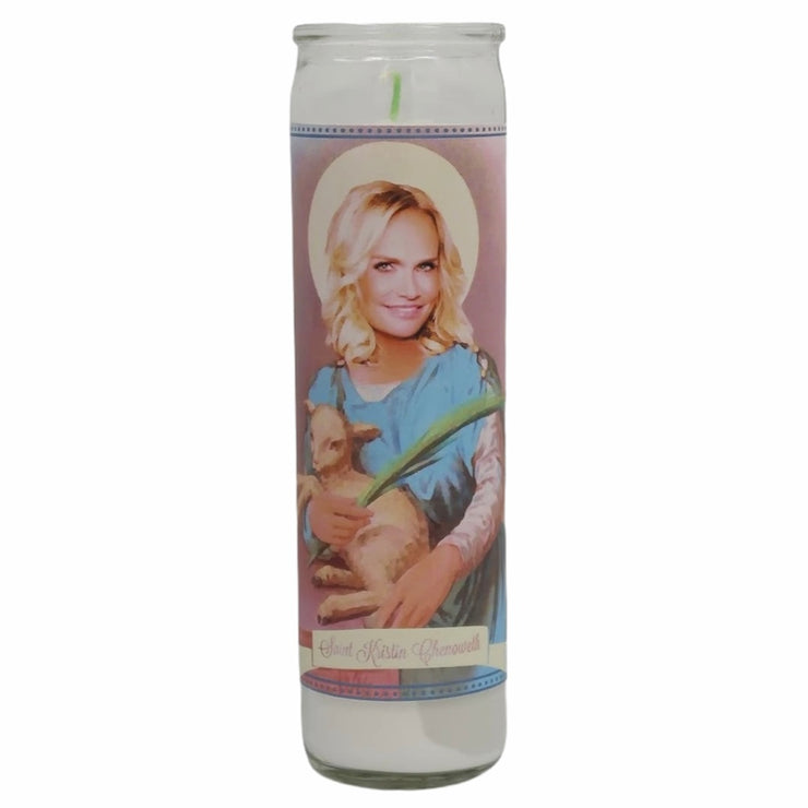 Kristin Chenoweth Devotional Prayer Saint Candle - Mose Mary and Me