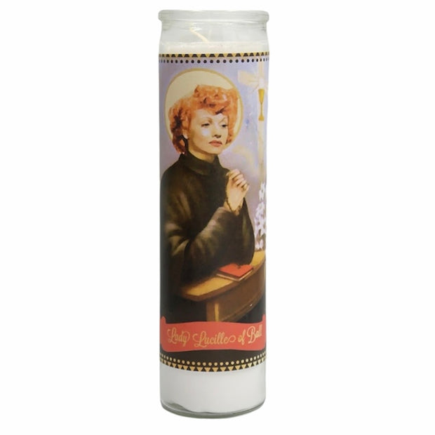 Lucille Ball Devotional Prayer Saint Candle - Mose Mary and Me