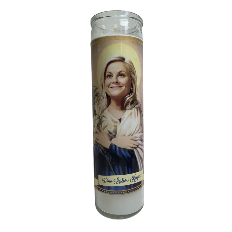 Amy Poehler Devotional Prayer Saint Candle - Mose Mary and Me