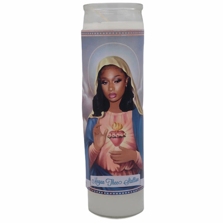 Megan thee Stallion Devotional Prayer Saint Candle - Mose Mary and Me