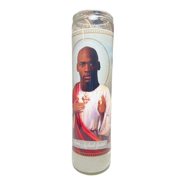 Michael Jordan Devotional Prayer Saint Candle - Mose Mary and Me