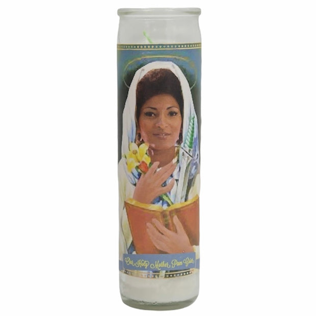 Pam Grier Devotional Prayer Saint Candle - Mose Mary and Me