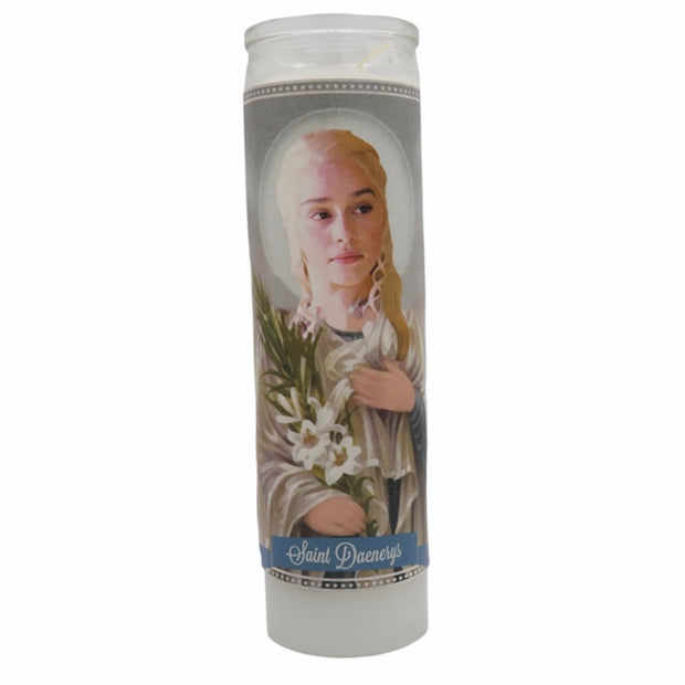 Choice of Game of Thrones Devotional Prayer Saint Candle: Jon Snow, Daenarys Targaryen, Arya Stark; Jaime, Tyrion, Cersei Lannister - Mose Mary and Me
