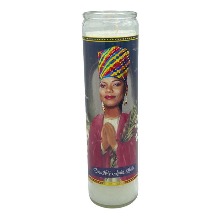 Queen Latifah Devotional Prayer Saint Candle - Mose Mary and Me