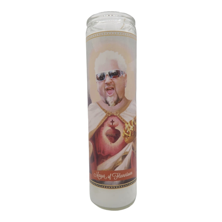 Guy Fieri Devotional Prayer Saint Candle - Mose Mary and Me