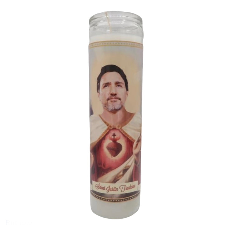 Justin Trudeau Devotional Prayer Saint Candle - Mose Mary and Me