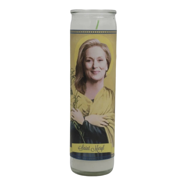 Meryl Streep Devotional Prayer Saint Candle - Mose Mary and Me