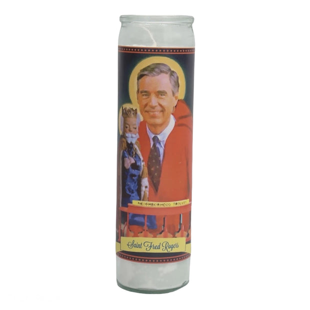 Mr. Rogers Devotional Prayer Saint Candle - Mose Mary and Me