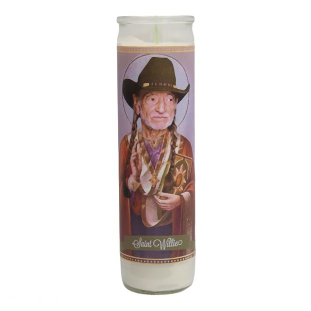 Willie Nelson Devotional Prayer Saint Candle - Mose Mary and Me