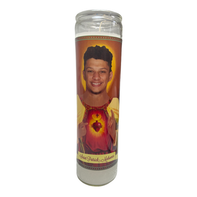 Patrick Mahomes Devotional Prayer Saint Candle - Mose Mary and Me