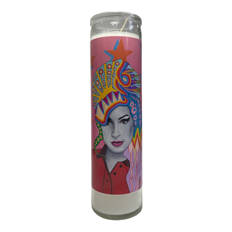 CM AMY WINEHOUSE Devotional Prayer Saint Candle - Mose Mary and Me