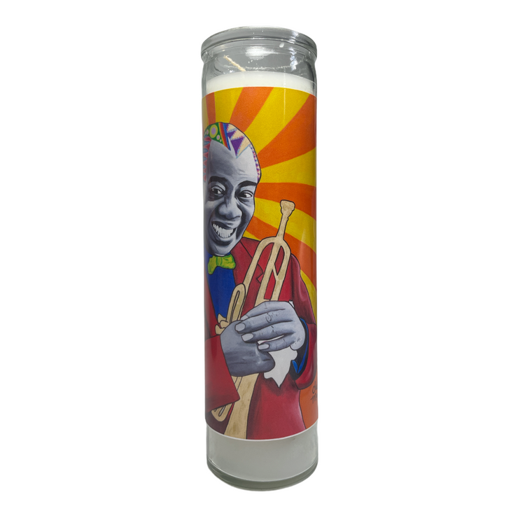 CM Louis Armstrong Devotional Prayer Saint Candle - Mose Mary and Me