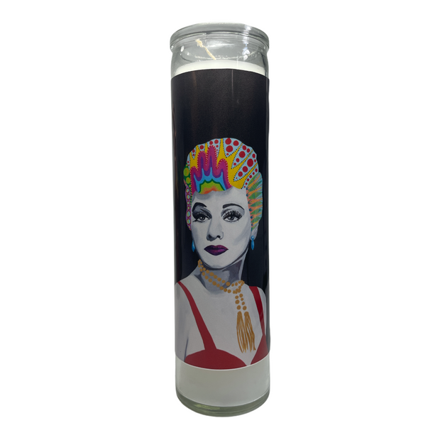 CM Lucille Ball Devotional Prayer Saint Candle - Mose Mary and Me