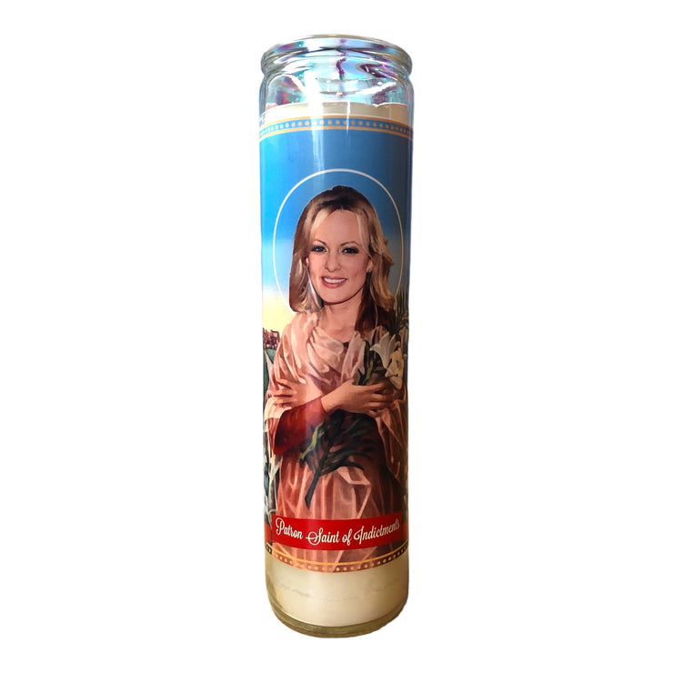 Stormy Daniels Indictment Patron Saint Altar Candle