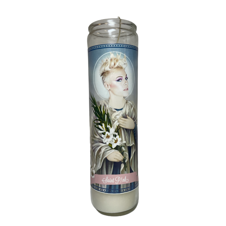 Pink Devotional Prayer Saint Candle - Mose Mary and Me
