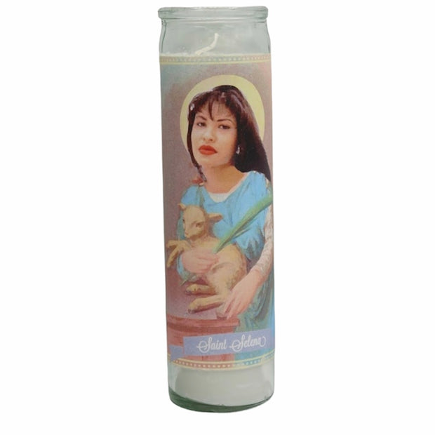 Selena Quintanilla Devotional Prayer Saint Candle - Mose Mary and Me
